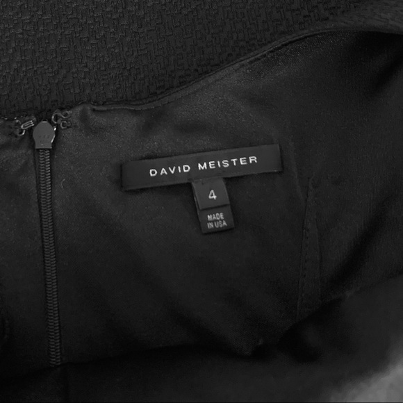 DAVID MEISTER BLACK BODYCON SLEEVELESS EVENING DRESS - Picture 11 of 16